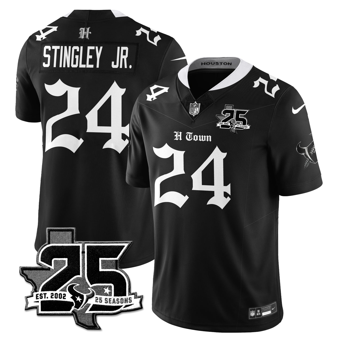 HOU 25th Seasons in 2026 Gothic Vapor Gold Edition Limited Jersey - All Stitched