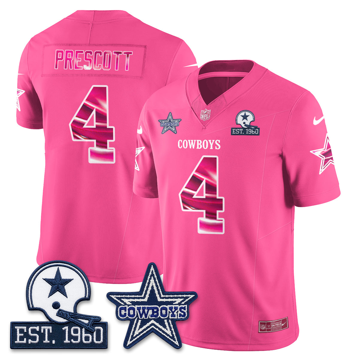 DAL Breast Cancer Awareness Edition Vapor Jersey - Stitched