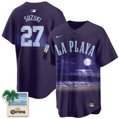 Chicago Cubs Beach Connect "La Playa" Edition Vapor Jersey - Patch Stitched