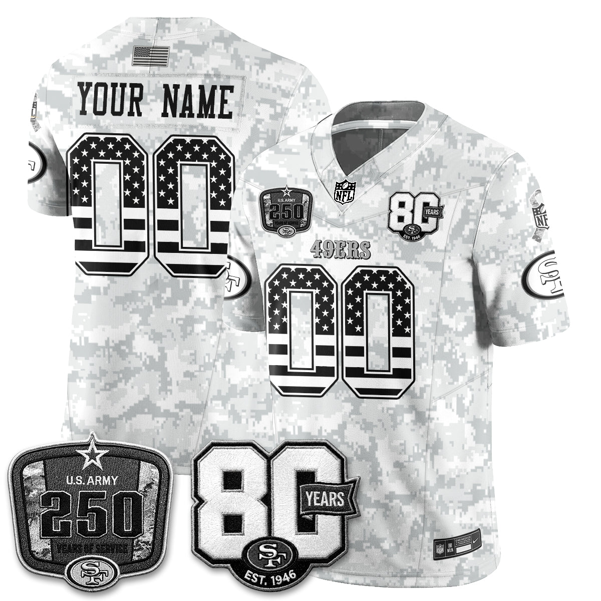 San Francisco 49ers 2026 Salute to Service Edition Vapor Custom Jersey V2- Stitched