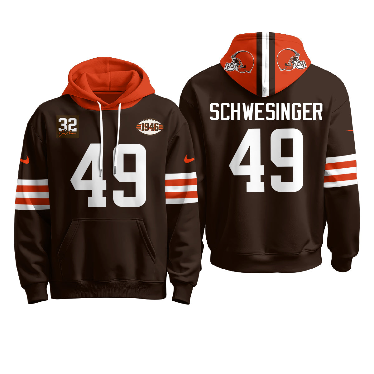 CLE 1946 Anniversary Patch Fleece Hoodie - Printed