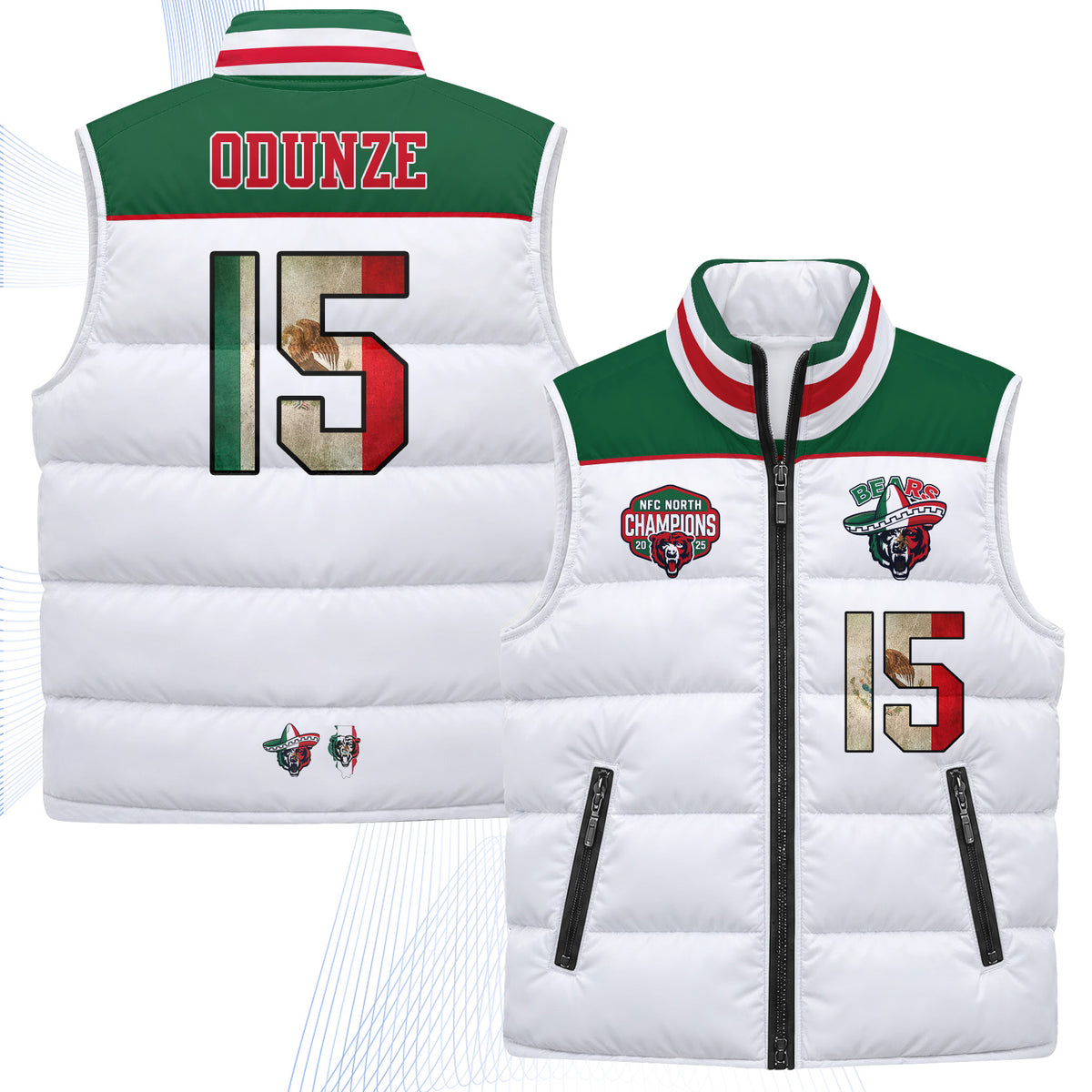 CHI Mexico Style Puffer Vest - Printed V2