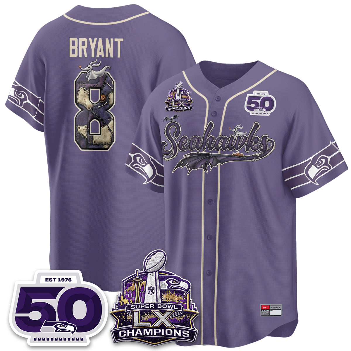 Seattle Seahawks 2026 Nightmare Edition Vapor Baseball Jersey - Stitched