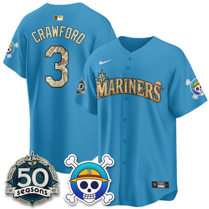 Seattle Mariners OP Japanese Cartoon Vapor Limited Jersey - Printed