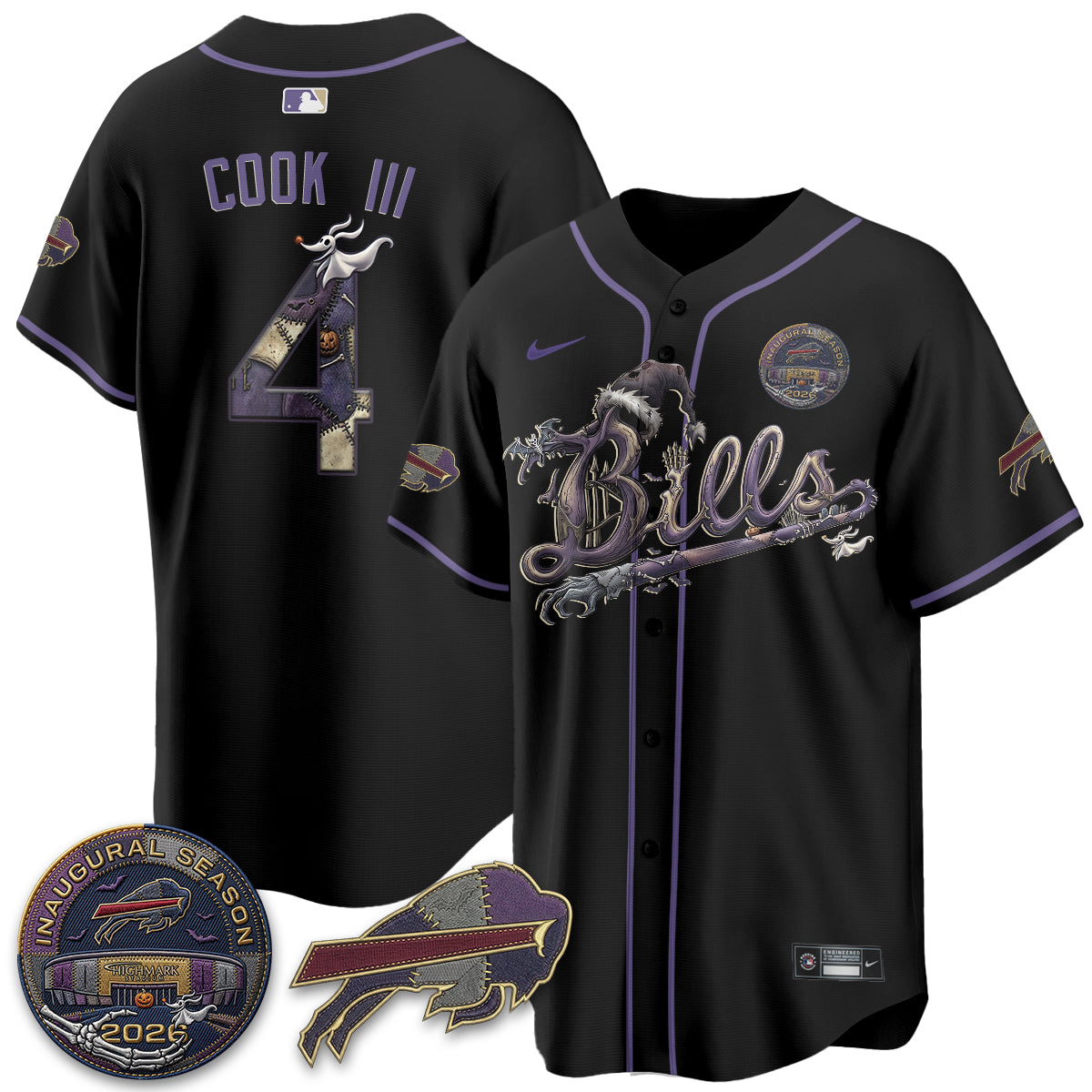 BUF 2026 Nightmare Edition Vapor Baseball Jersey - Stitched