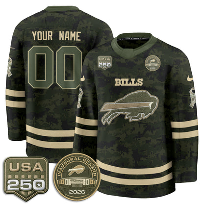 BUF 2026 Salute To Service Edition Custom Hockey Jersey - Printed