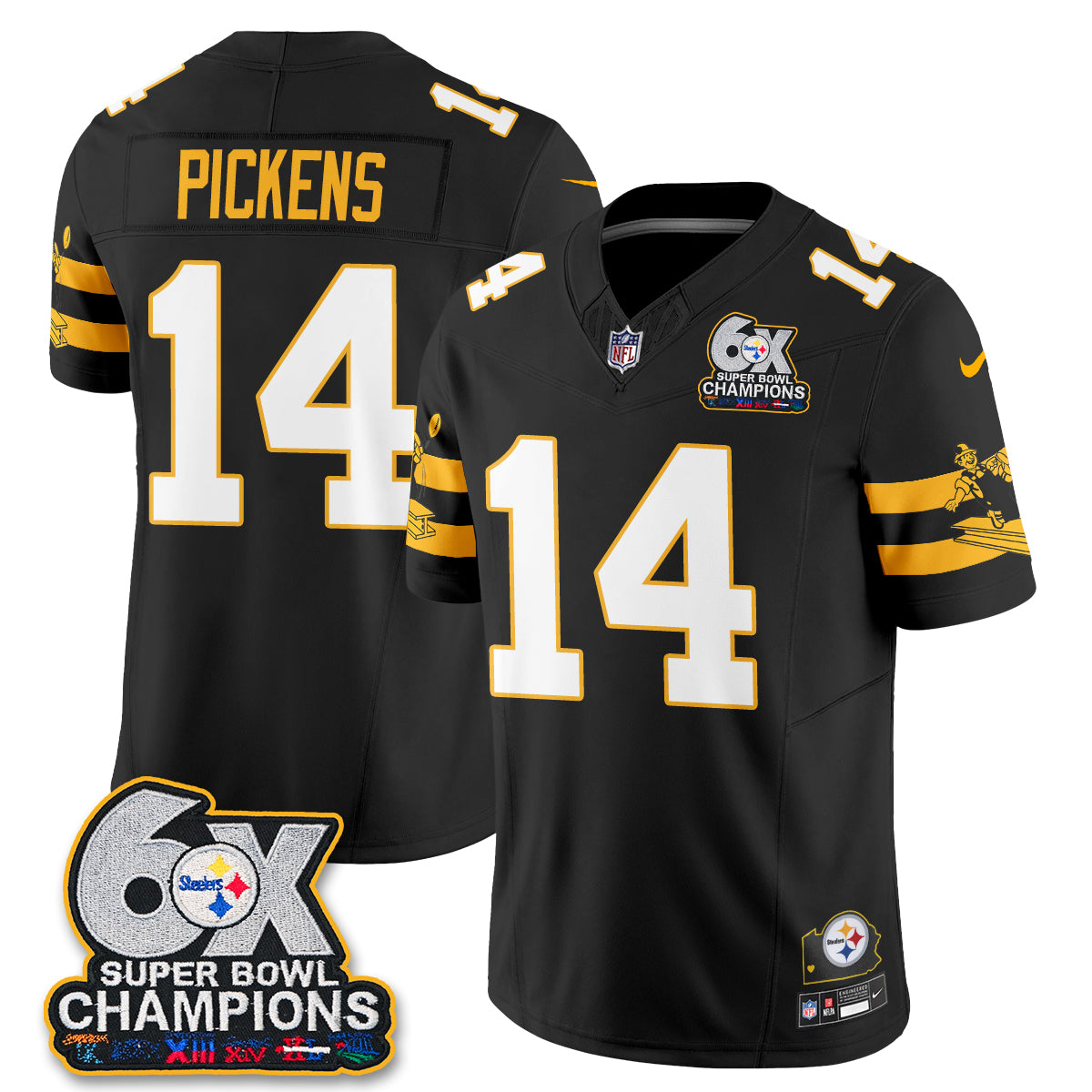 PIT 6X Champs Throwback V2 Vapor Jersey - Stitched