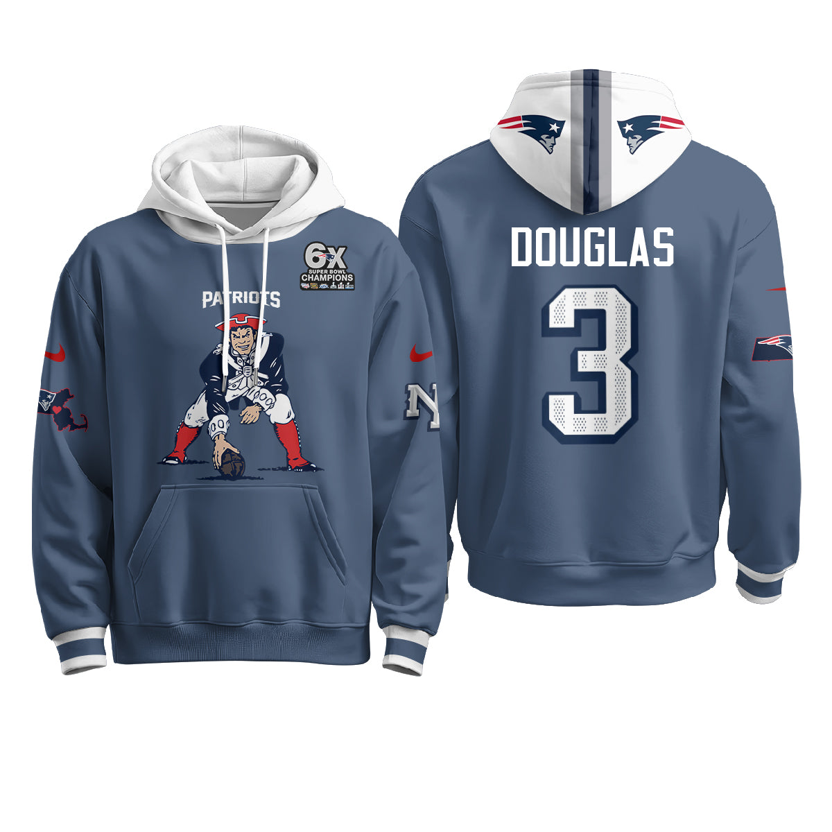 New England Patriots Minuteman Edition Hoodie - Stitched