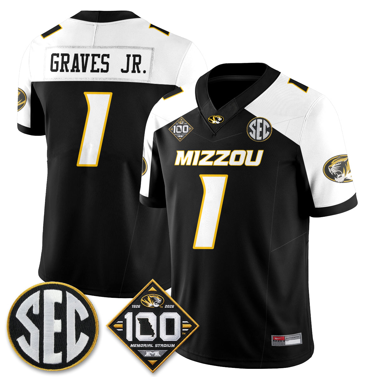 MIZZ 100th Anniversary of Memorial Stadium Vapor Jersey - Stitched