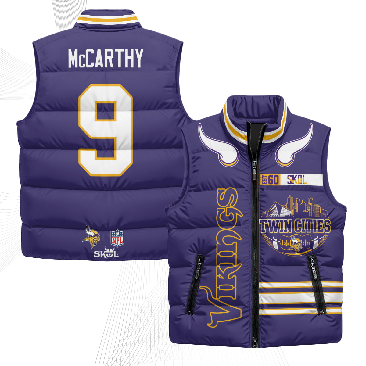 MIN Twin City Puffer Vest - Printed