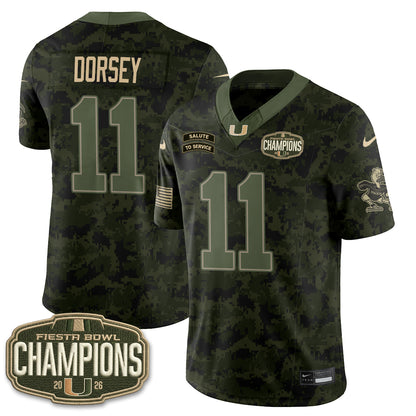 Miami Hurricanes 2026 Salute to Service Vapor Jersey - Stitched