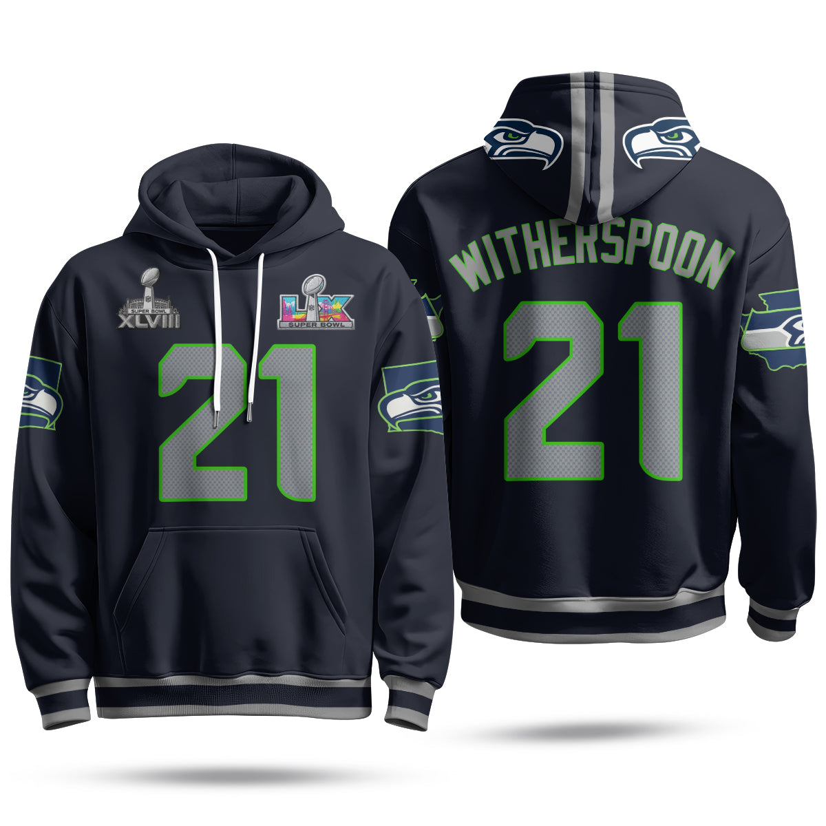 Seattle Seahawks S.Bowl Champs Hoodie - Stitched