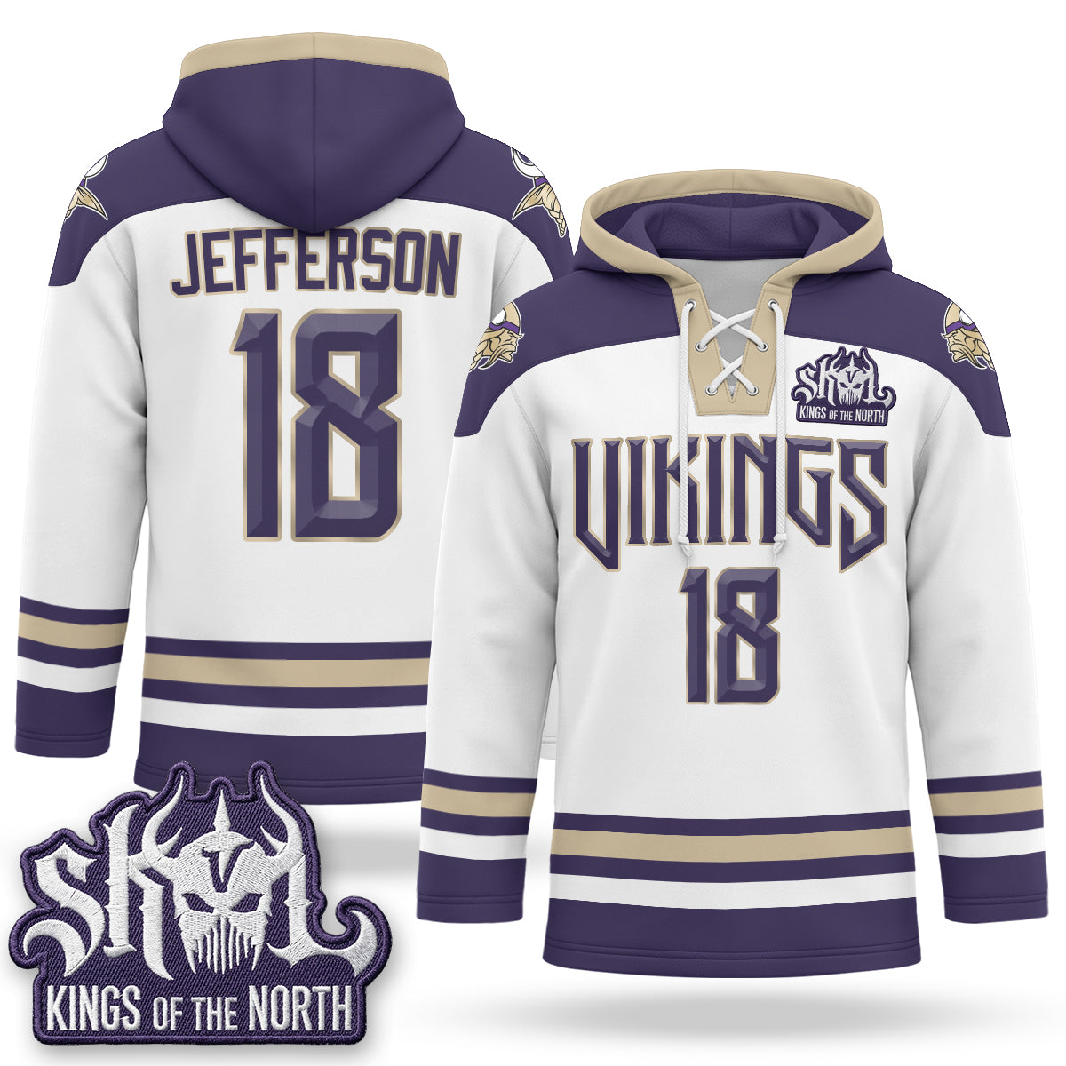 Minnesota Vikings 2026 Rivalries Fleece-Lined Hockey Hoodie - Stitched