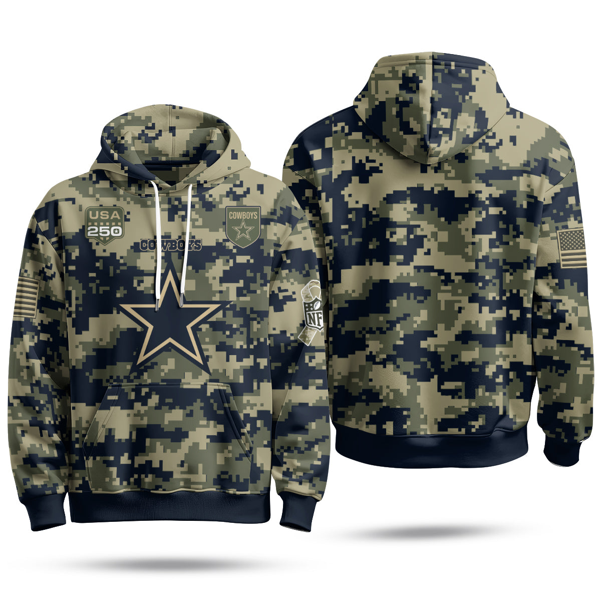 DAL 2026 Salute To Service Edition Pullover Hoodie - Printed