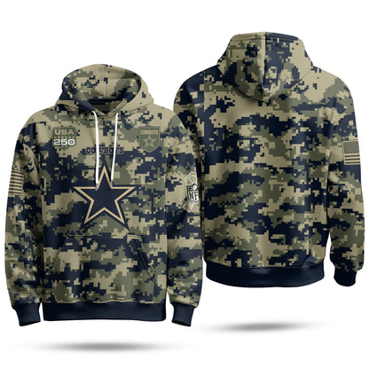 DAL 2026 Salute To Service Edition Pullover Hoodie - Printed
