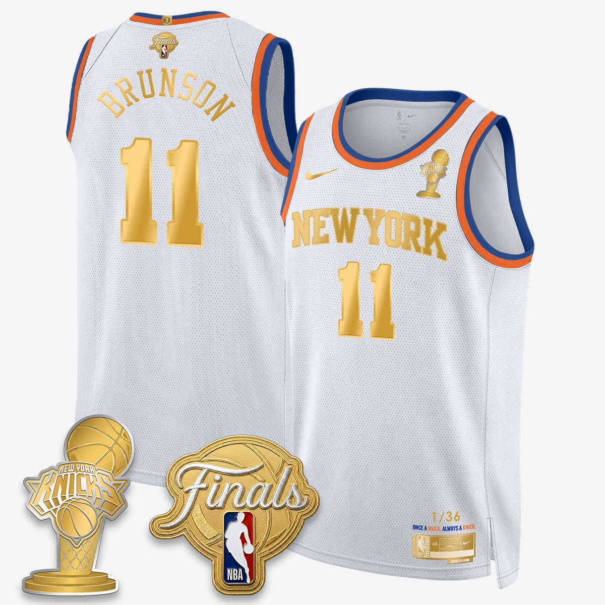 Jalen Brunson New York Knicks 2026 NBA Finals Champions Gold Standard Basketball Jersey - Limited Edition - Stitched
