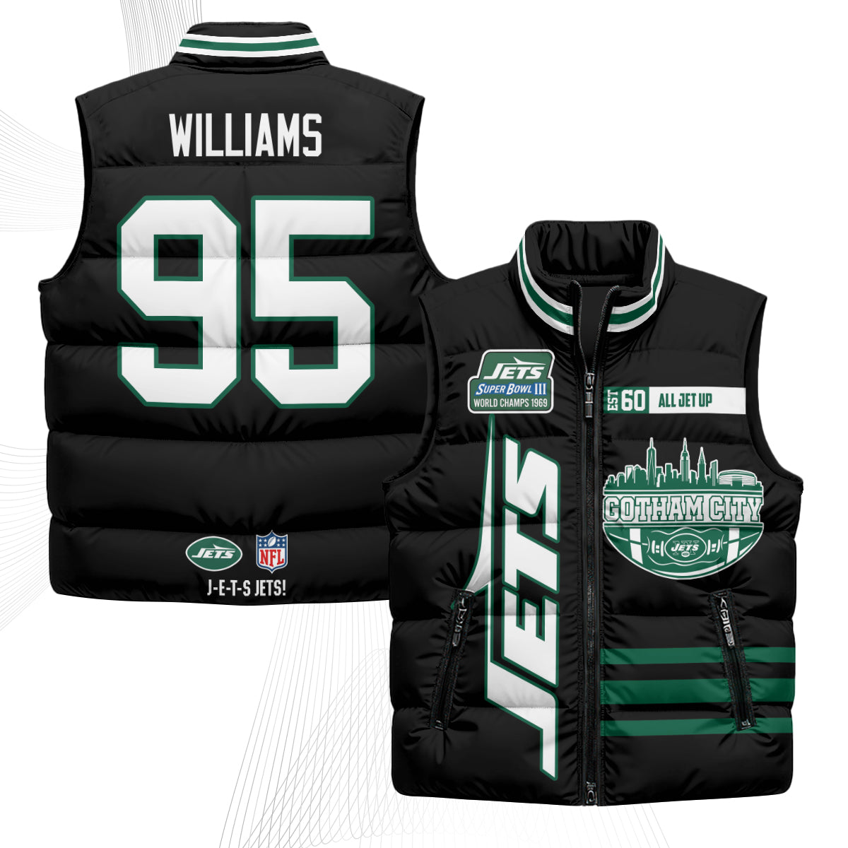 NYJ Gotham City Puffer Vest - Printed