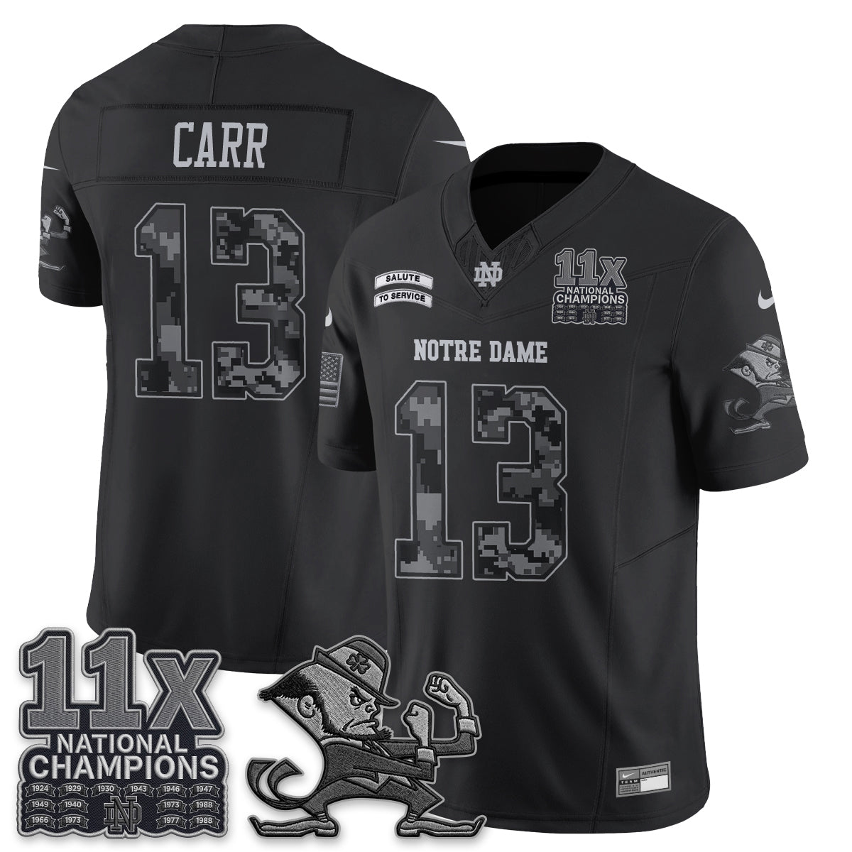 Notre Dame Fighting Irish 2026 Salute to Service Vapor Jersey - Stitched