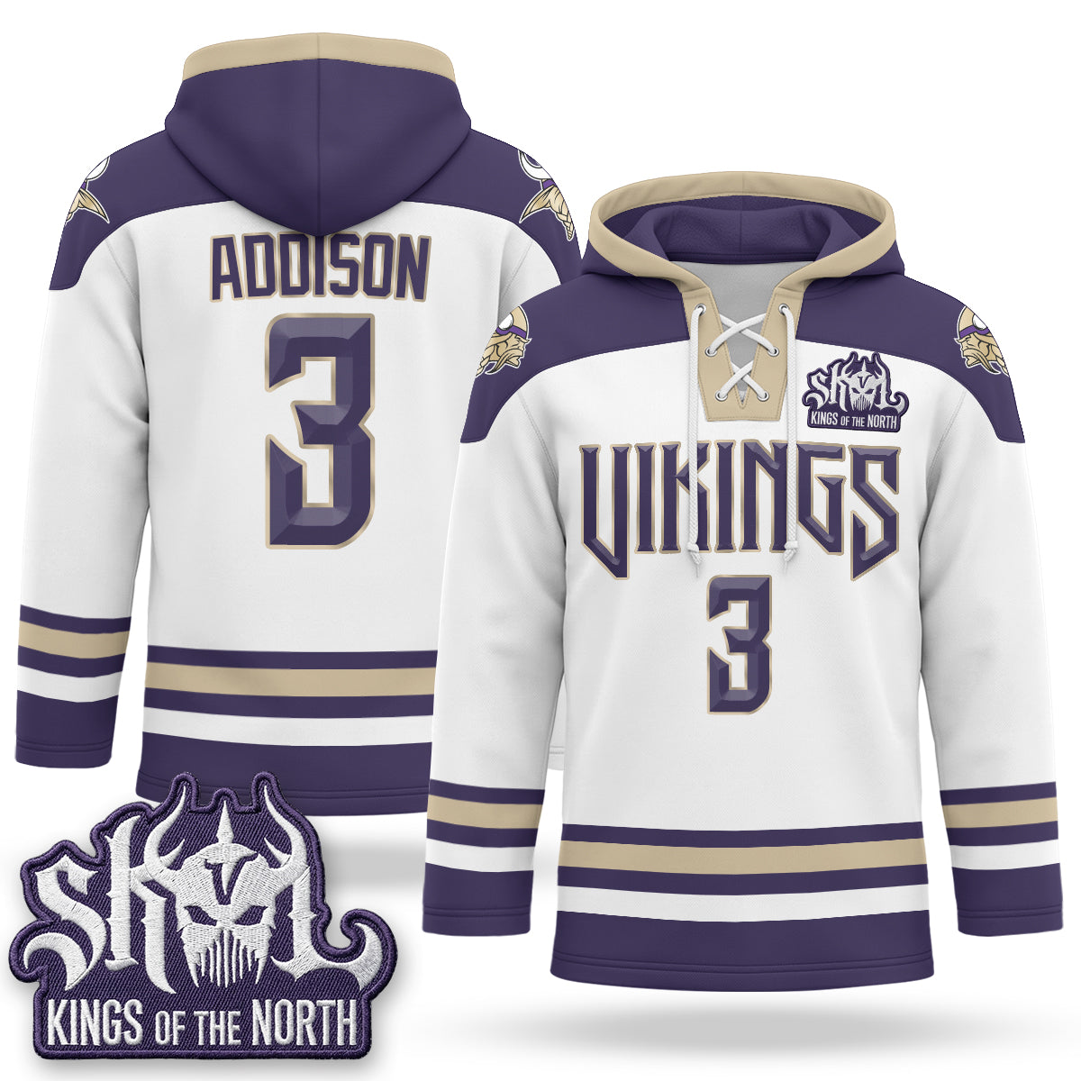 Minnesota Vikings 2026 Rivalries Fleece-Lined Hockey Hoodie - Stitched