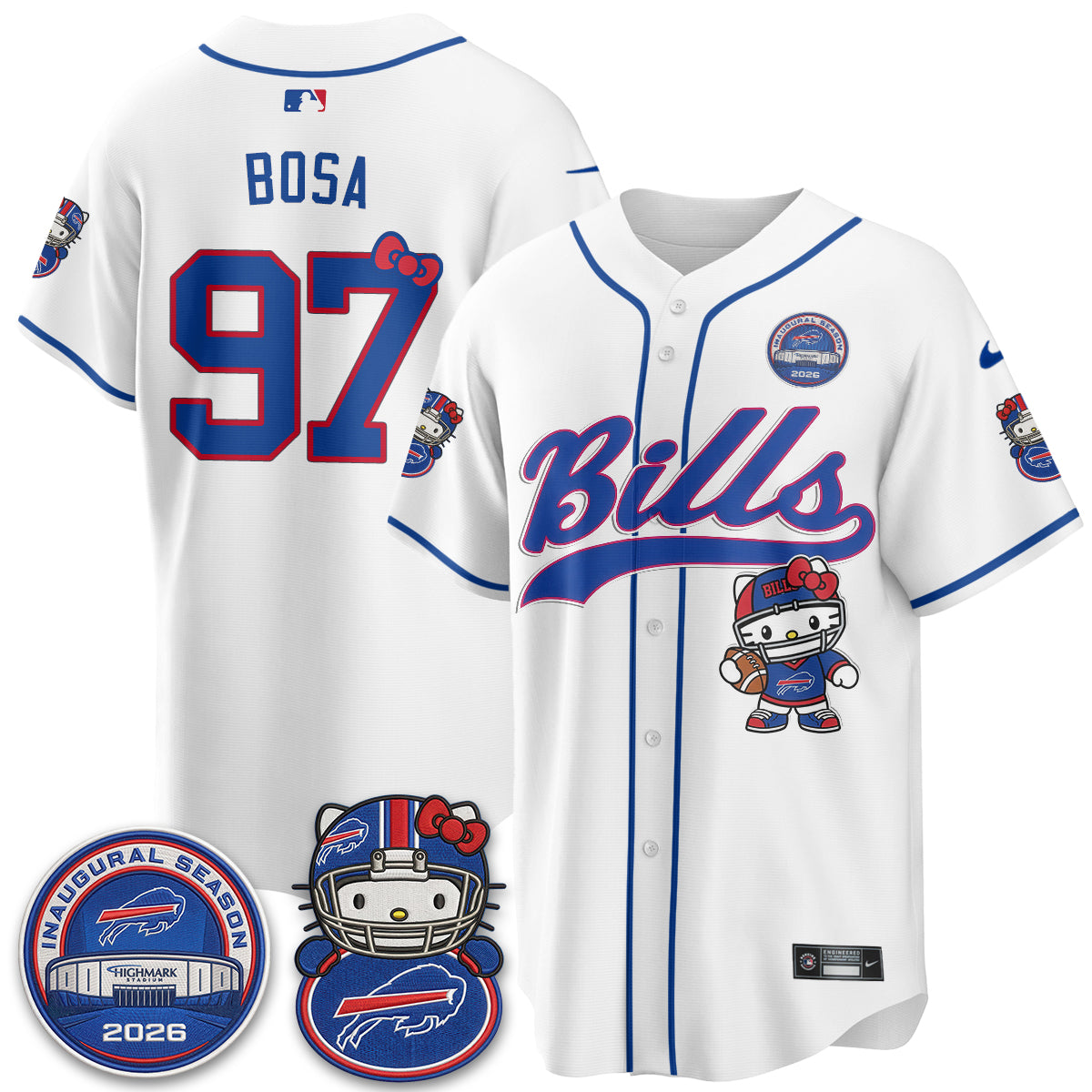 BUF x Meow  Vapor Baseball Jersey - Stitched