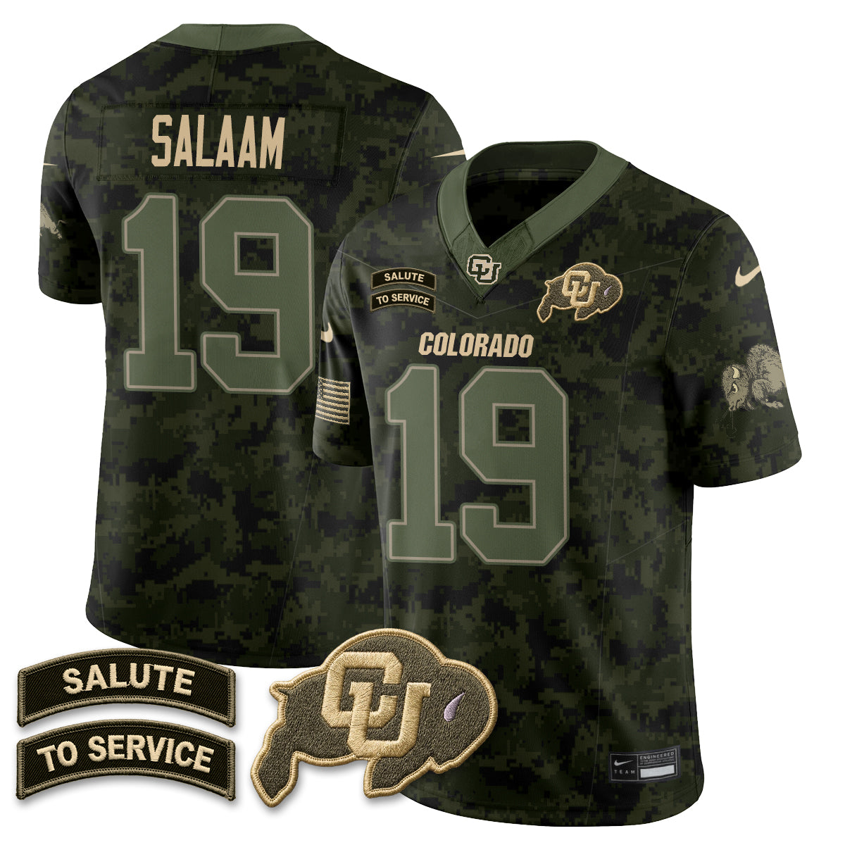 Colorado Buffaloes 2026 Salute to Service Vapor Jersey - Stitched