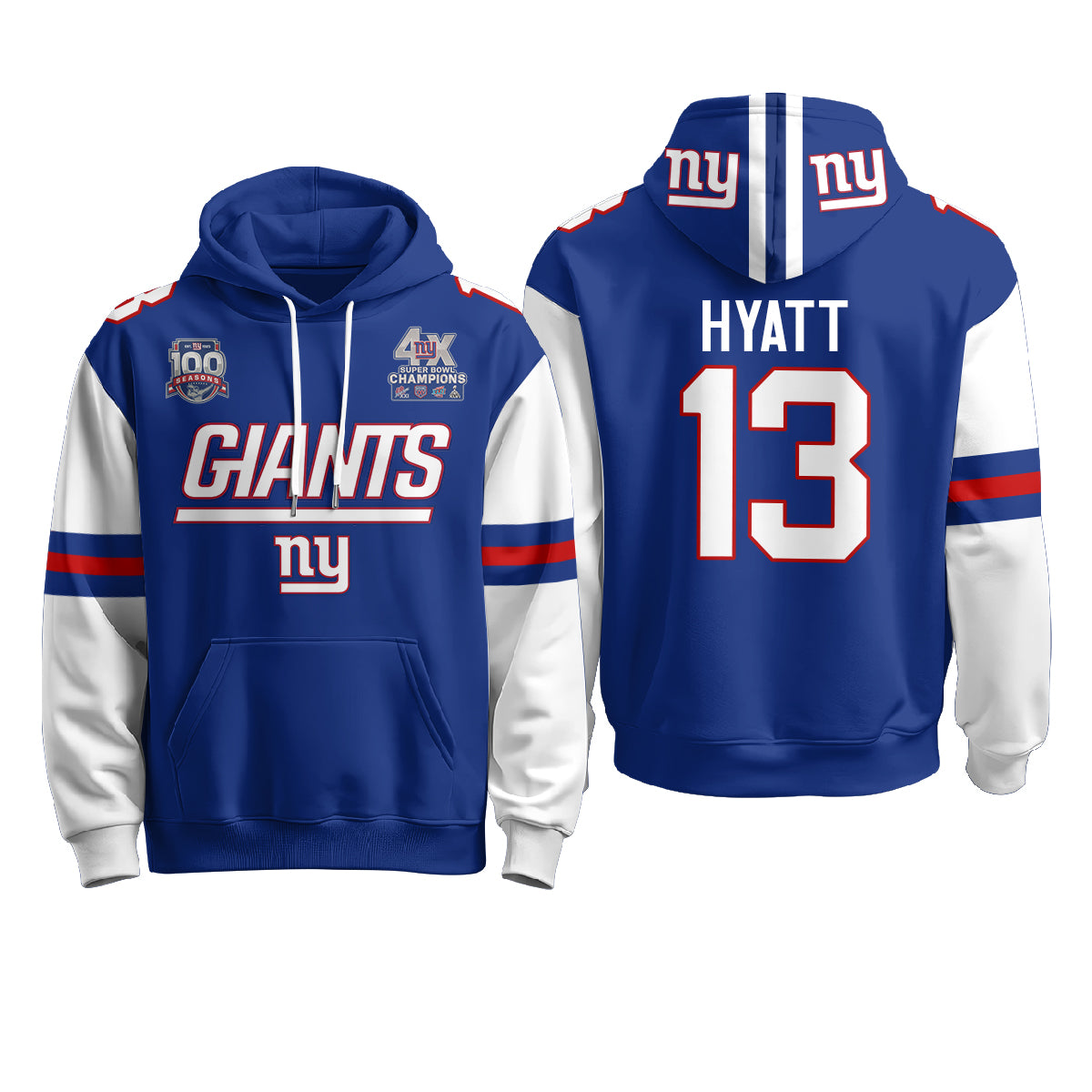 New York Giants 4X Champs S.Bowl Hoodie - Stitched