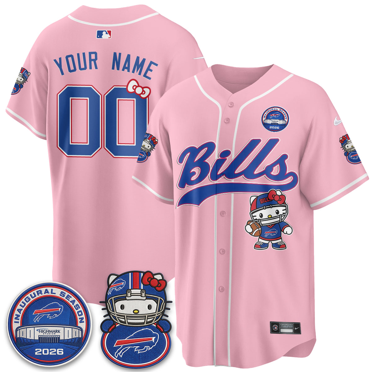 BUF x Meow  Vapor Custom Baseball Jersey - Stitched