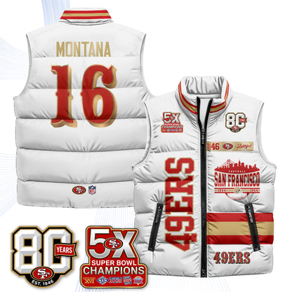 San Francisco 49ers Faithful to The Bay Puffer Vest - Printed