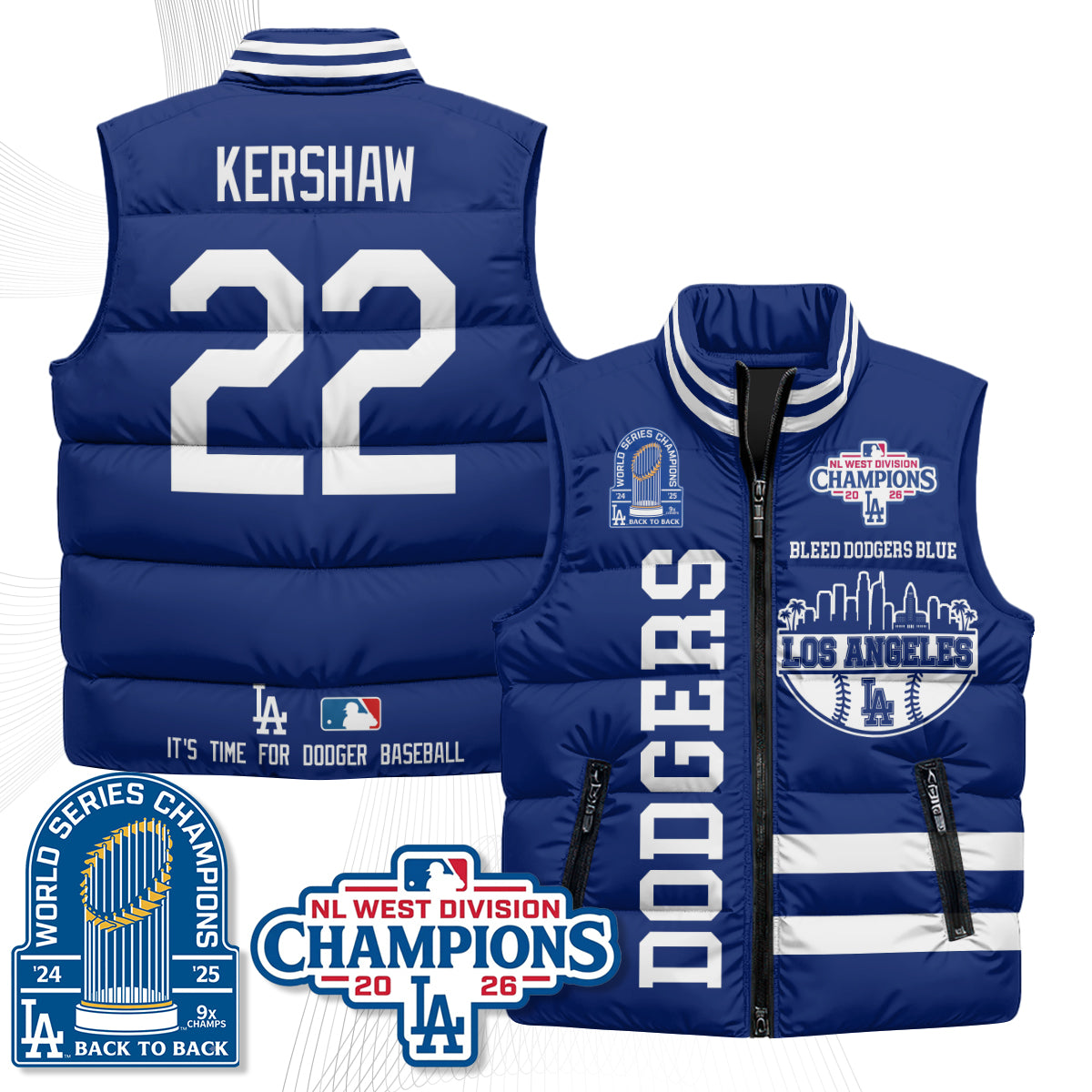 LAD "Bleed Blue" Puffer Vest - Printed