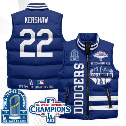 LAD "Bleed Blue" Puffer Vest - Printed