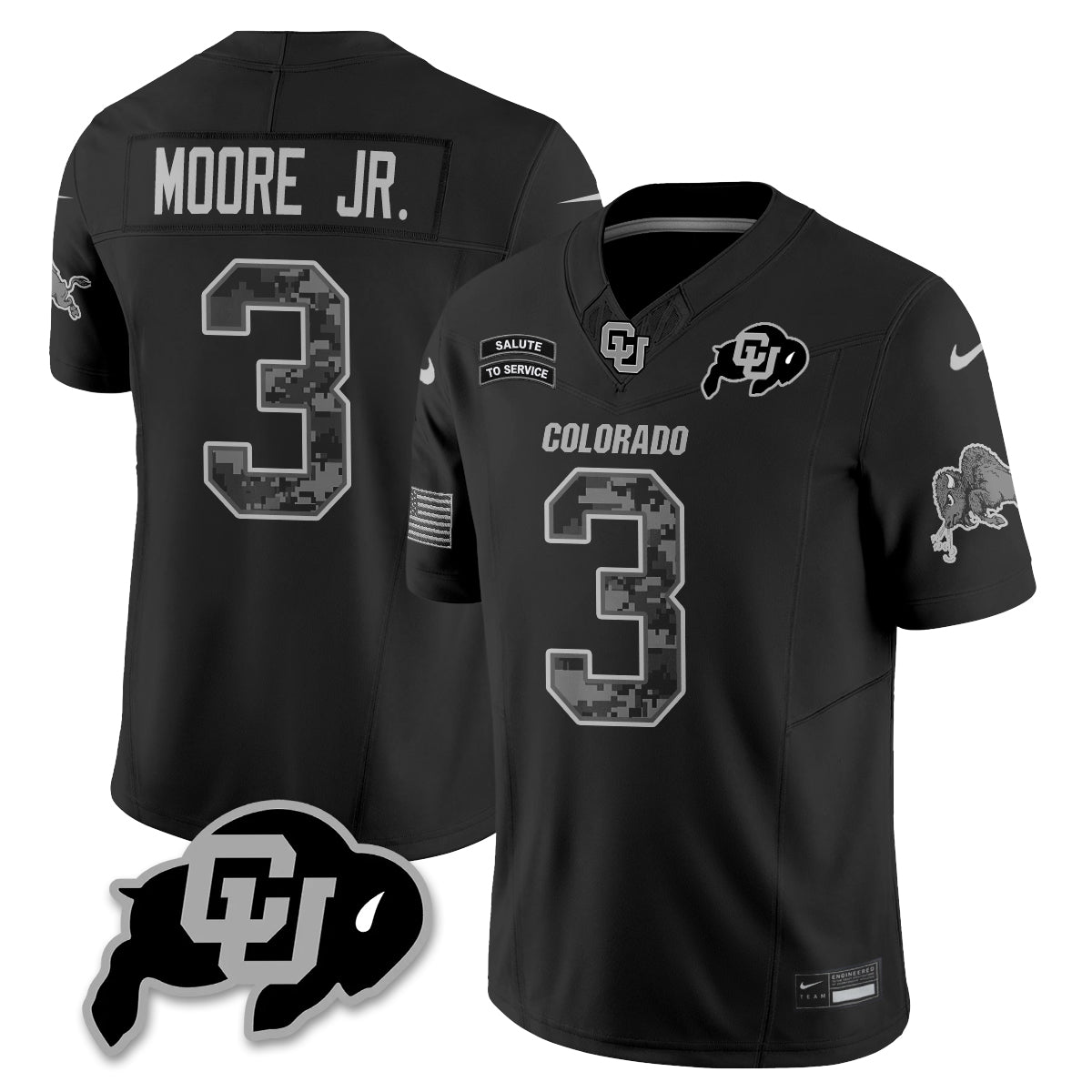 Colorado Buffaloes 2026 Salute to Service Vapor Jersey - Stitched