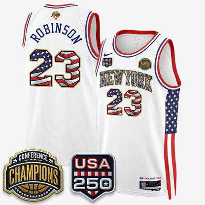 New York Knicks 2026 NBA Eastern Conference Champions x Fourth of July Vapor Jersey - Stitched