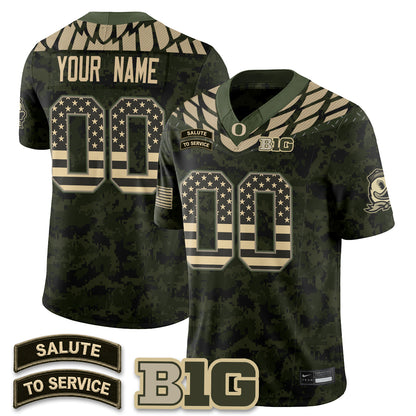 Oregon Ducks 2026 Salute to Service Vapor Custom Jersey - Stitched