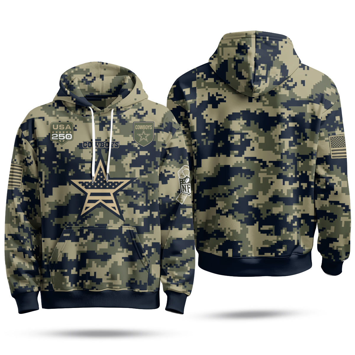 DAL 2026 Salute To Service Edition Pullover Hoodie - Printed