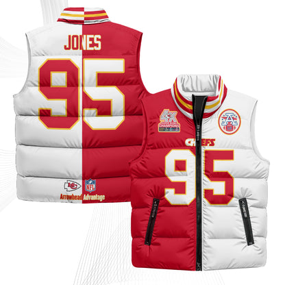 Kansas City Chiefs 4X Champs Gold Edition Puffer Vest - Printed