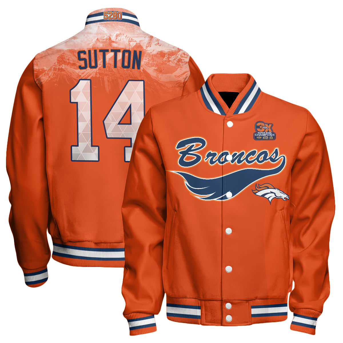 Denver Broncos Fangear Edition Baseball Jacket - Printed