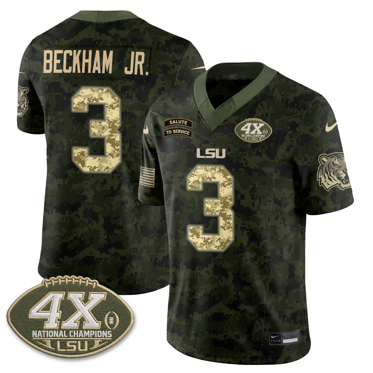 LSU Tigers 2026 Salute to Service Vapor Jersey - Stitched