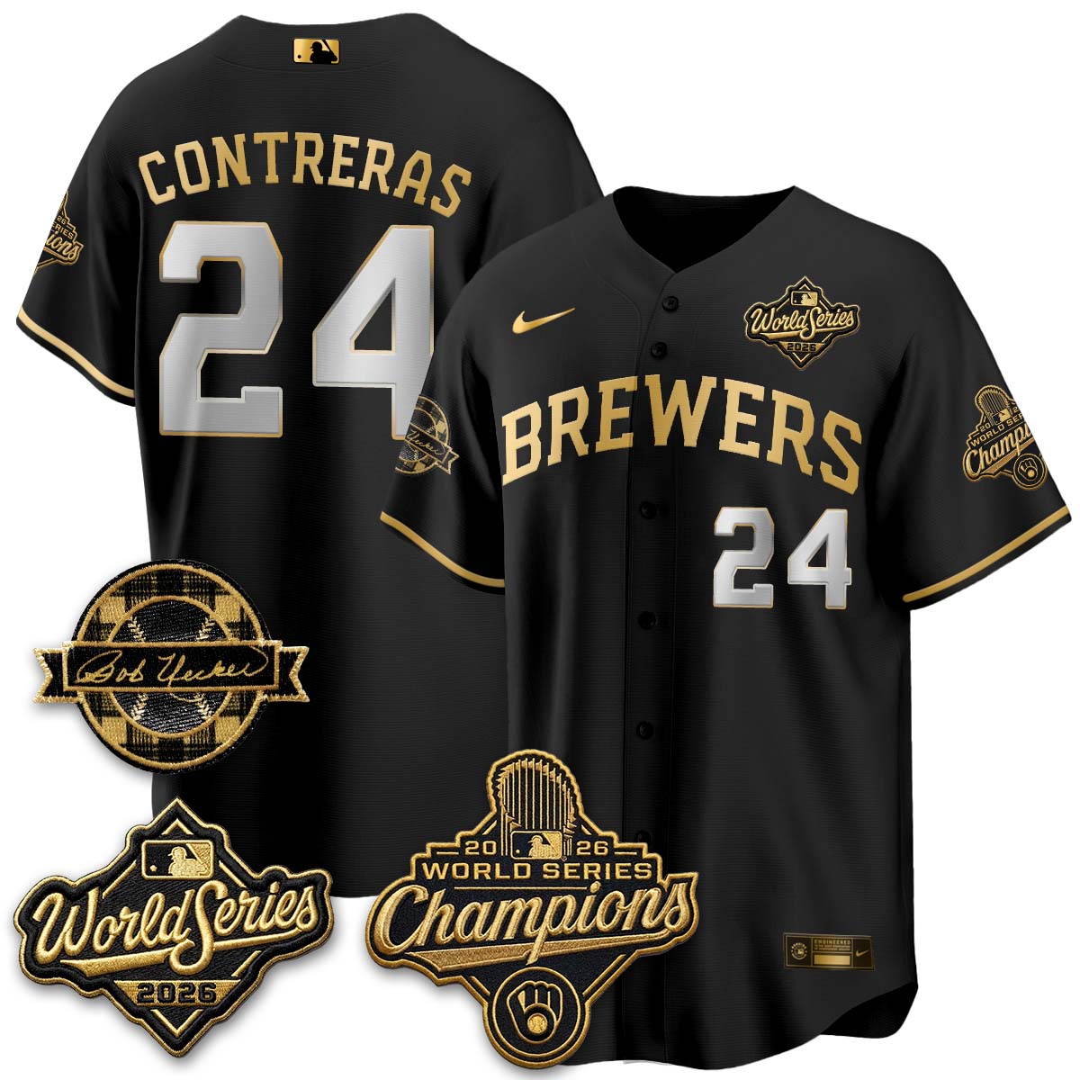 MIL 2026 WS Champions - Bob Uecker Patch Vapor Jersey - Stitched