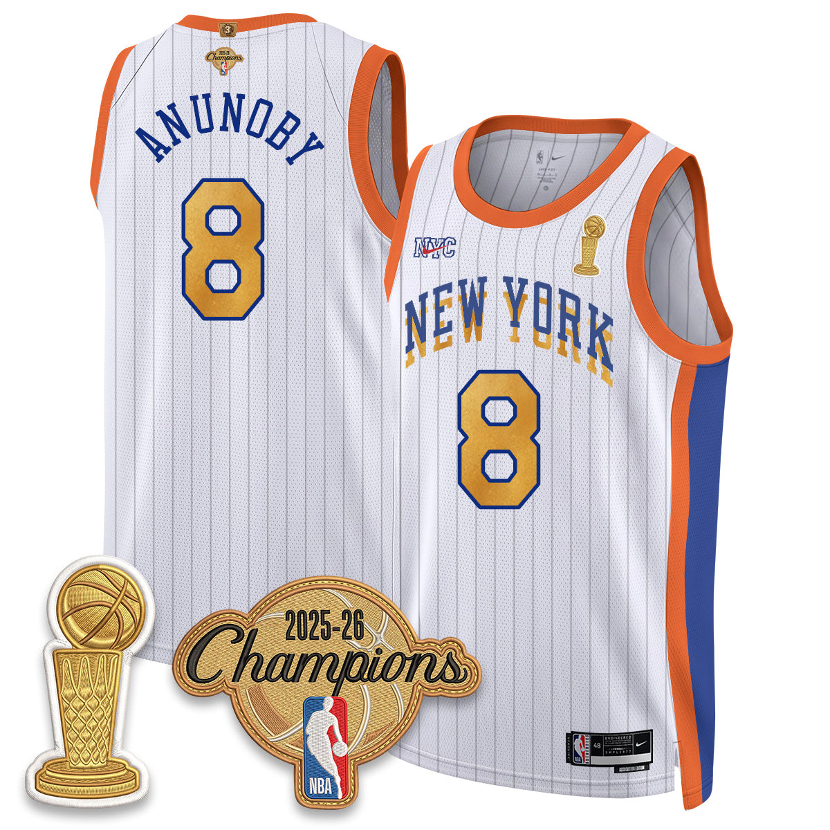 New York Knicks Champions Night Vapor Jersey - Stitched