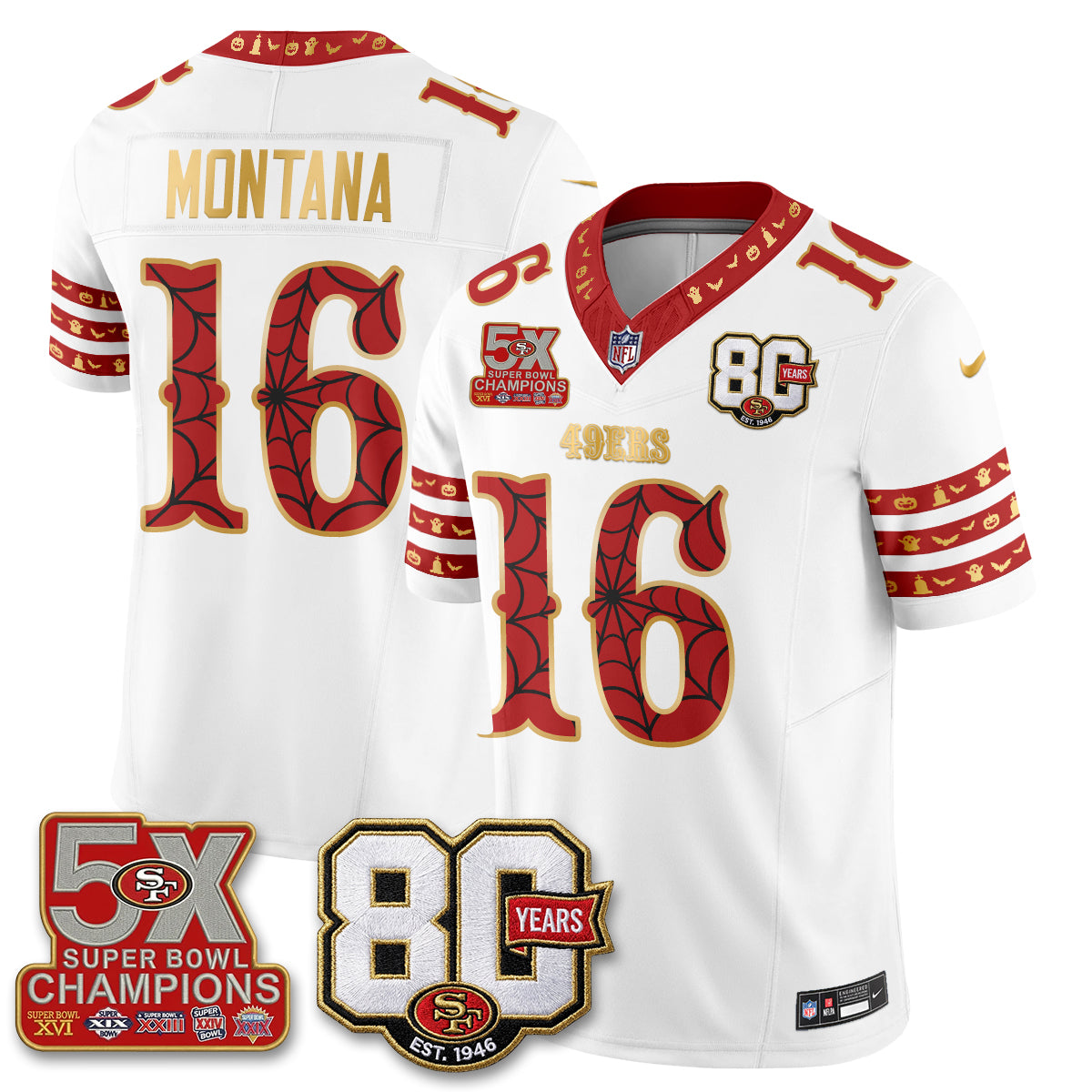 San Francisco 49ers Spooky Edition Vapor Jersey - Stitched