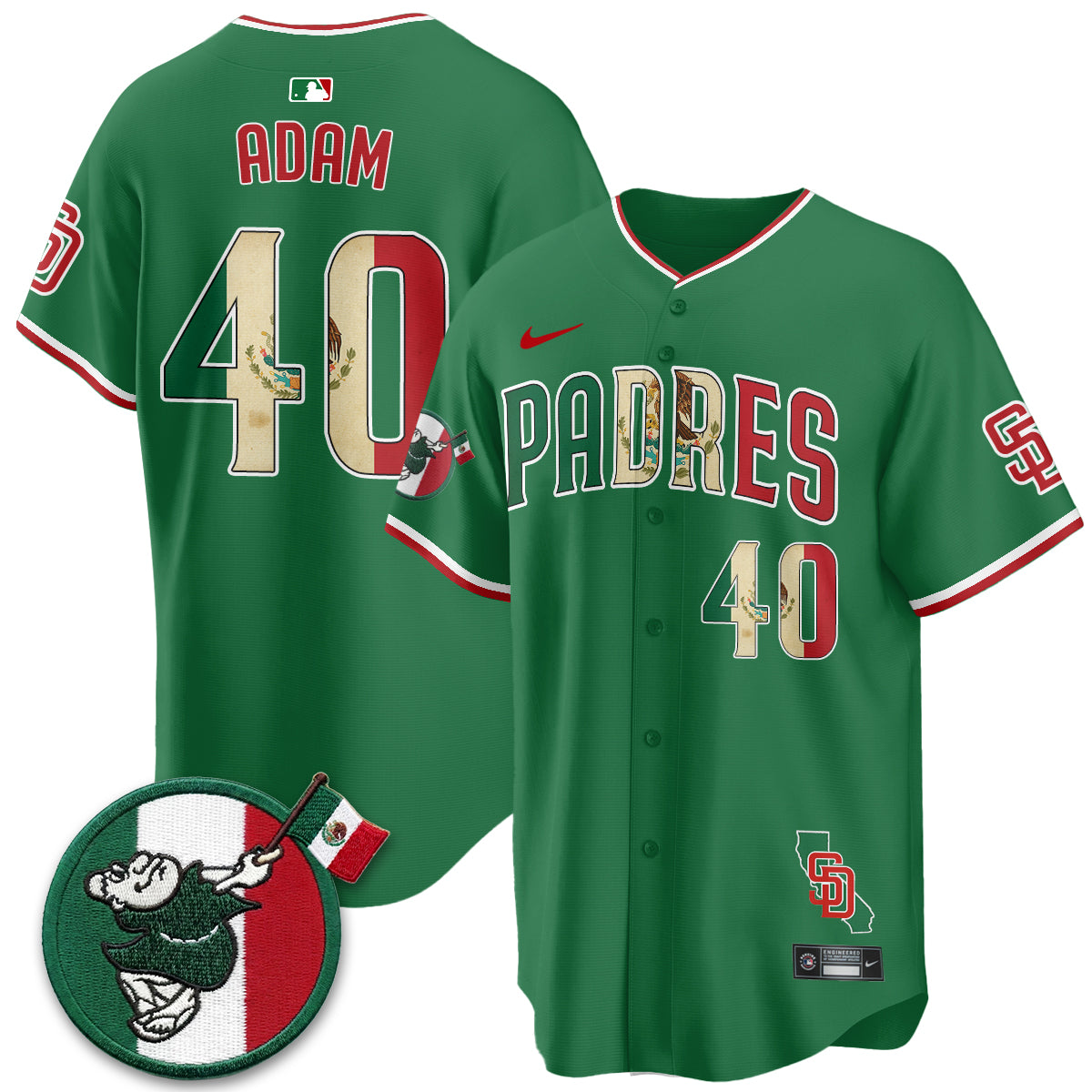 San Diego Padres Mexico Style Vapor Jersey - Stitched