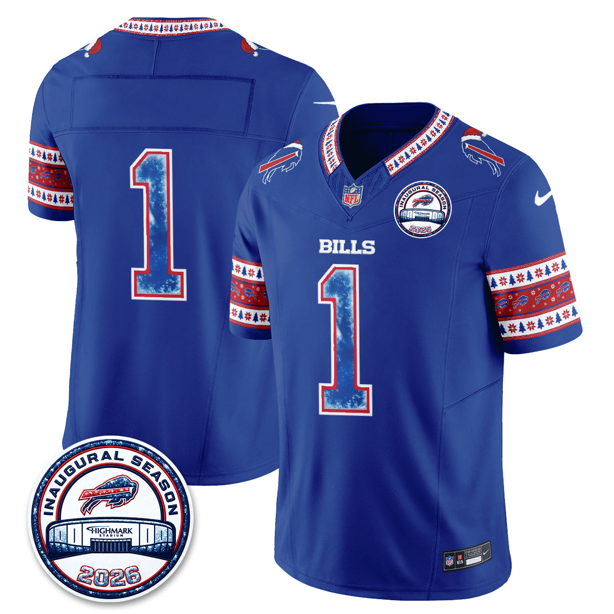 Buffalo Bills Xmas Edition Vapor Jersey - Stitched