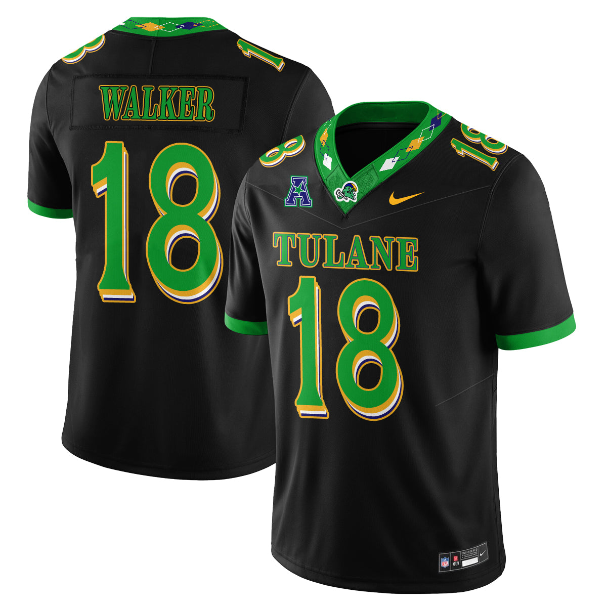 Tulane Green Wave 2026 City Football Vapor Jersey - Stitched
