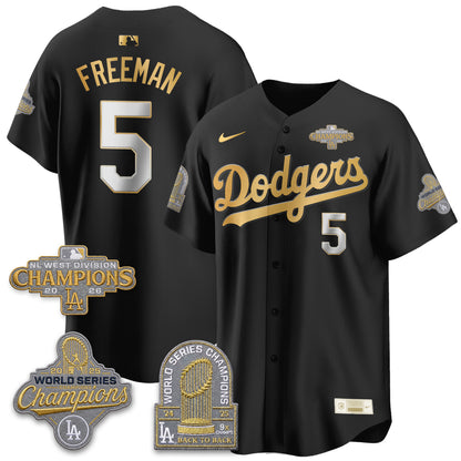 LAD 2026 NL West Champs Gold Vapor Jersey- Stitched