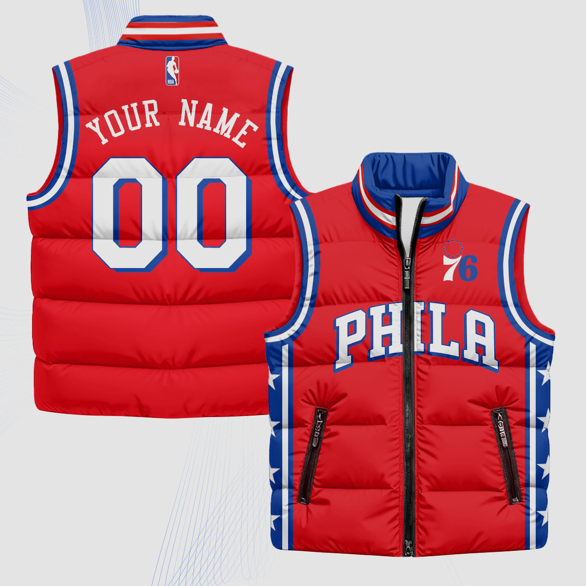 PHI Superteam 24th Season Patch Custom Puffer Vest - Printed