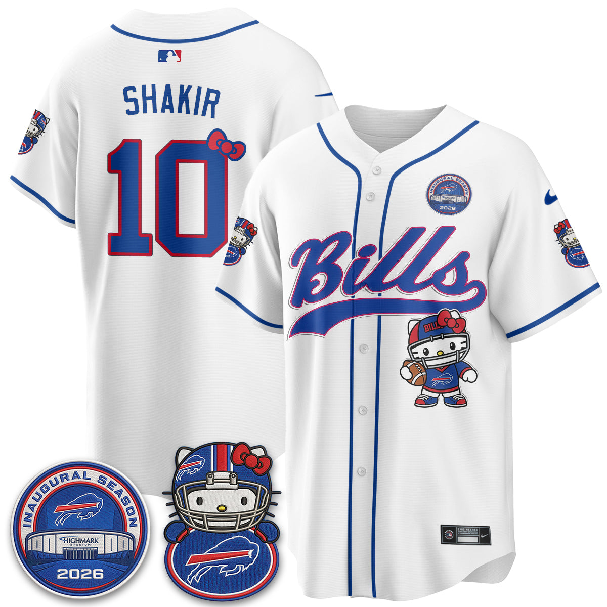 BUF x Meow  Vapor Baseball Jersey - Stitched