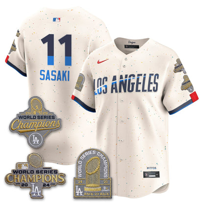 LAD Gold Collection Stadium Vapor Limited Jersey - Back to Back 9x Champs - All Stitched
