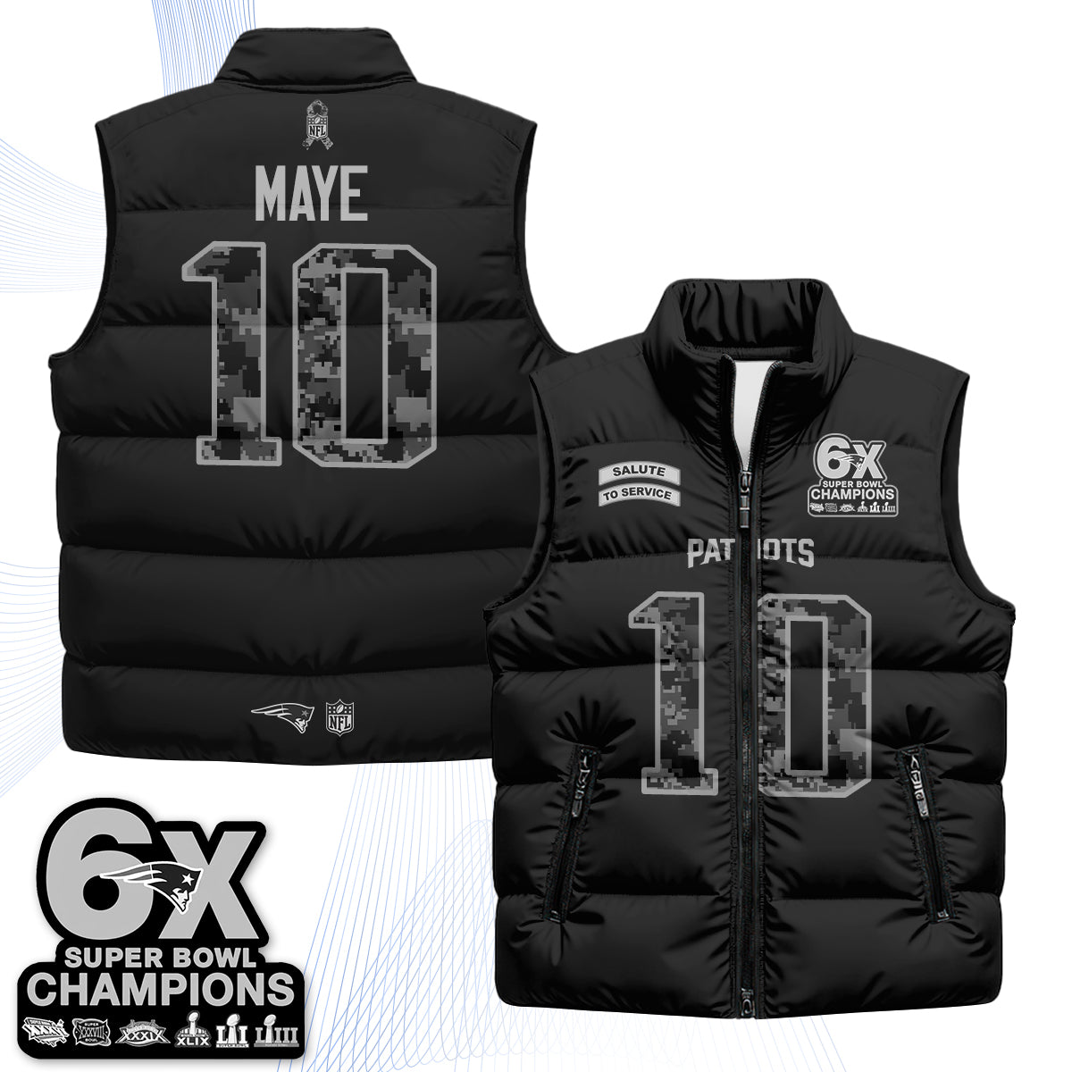 NE 2026 Salute to Service Puffer Vest - Printed