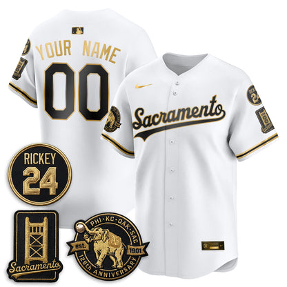 OAK 2026 Alternate Sacramento 125 Years Limited Vapor Gold Edition Custom Jersey - All Stitched