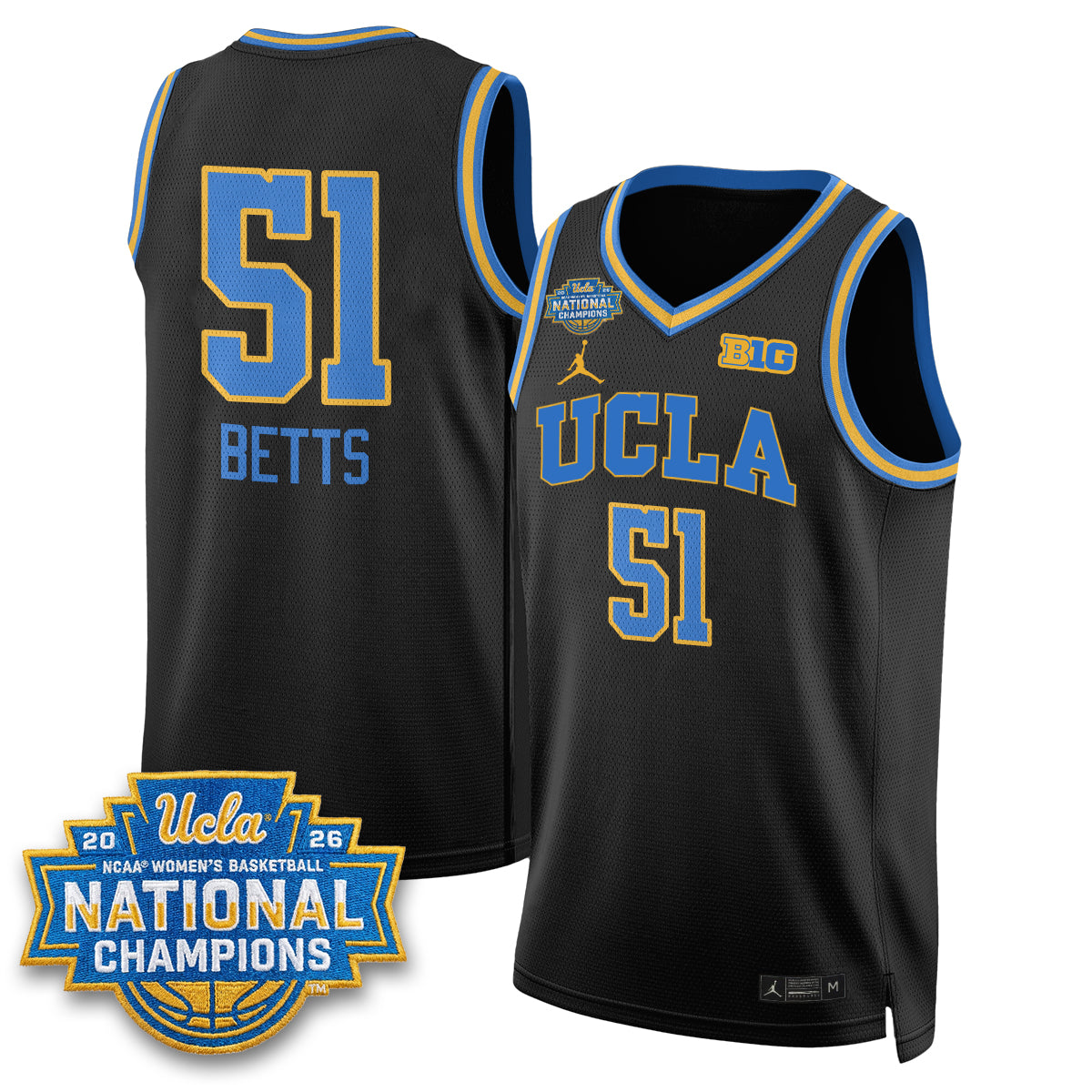 UCLA Women's Basketball National Champion 2026 Gear Limited Jersey -  All Stitched